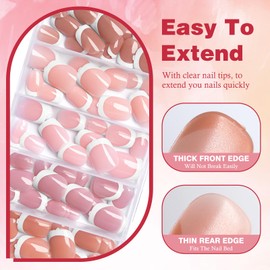 Bellelfin White French Tip Press on Nails Short Square Fake Nails, Glossy French Tip Nails Press ons 150pcs Acrylic Nails