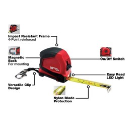 Fits for Milwaukee 10 ft/ 3 m Keychain Tape Measure with LED
