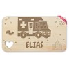 Breakfast Board Wooden Heart – Ambulance – Ambulance with Name