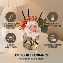 COCODOR Rose Flower Reed Diffuser/Pure Cotton/6.7oz(200ml)/1 Pack/Reed Diffuser, Reed Diffuser Set, Oil Diffuser & Reed Diffuser Sticks, Home Decor & Office Decor, Fragrance and Gifts