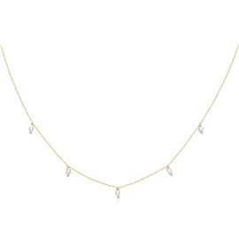 AINUOSHI Choker Necklace 925 Sterling Silver Women's Necklace Jewellery Gifts for Mum Birthday Mother's Day Gift Valentine's Day, Sterling Silver Pearl Gold, Pearl