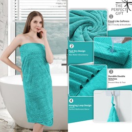 Bath Towel Set of 4 Extra Large Bath Sheet 35"x70" Oversized Bath Towel Soft Microfiber Bathroom Towel for Adults Highly Absorbent Quick Dry Towel Set for Bathroom,Hotel,Shower Bath Sheet Towel Teal
