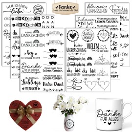 Rub on Sticker, 6 Sheets Rub on Foil, Transfer Stickers, Sayings Stickers for Furniture, Glass, Wood, Scrapbooking, DIY Crafts Decoration (Thank You)