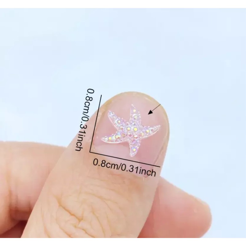 30 Pcs Miniature Starfish Resin Figurines Cabochon Hair Accessories &