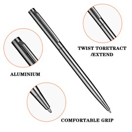 TIESOME Ballpoint Pen, 8 Pieces 1.0 mm Smooth Writing Ballpoint Pen Dot Black Ink Ballpoint Pen Quick Drying Writing Pen Ballpoint Pen for Office School Supplies (Grey)