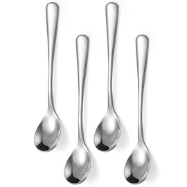 Egg Spoons Set Little Stainless Steel Spoons for Soft Boiled Egg Breakfast (4)