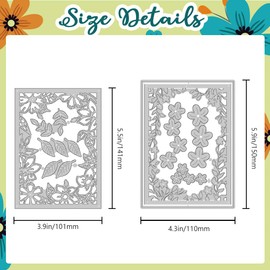 DELORIGIN Cutting Dies with Flowers and Leaf Frame Card Making Cutting Edges Stencil Metal Cutting Dies Scrapbooking Cutting Dies 2025 for Cards Craft Albums Invitations