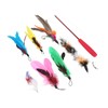 9pcs Cat Feather Wand Toy 3 Sections Retractable Cat Interactive