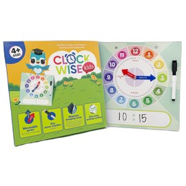 Urban Supply Co Kids Teaching Clock with Moveable Arms, Dry Erase Surface, Magnetic Hanging Strips, Educational Learning Tool for Time-Telling Skills. Perfect for Classrooms and Homes