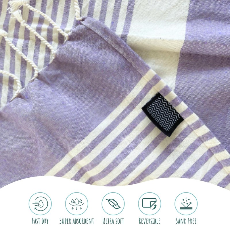 MOMOMUS Pack von 2 Fouta XL oder Strandhandtuch Baumwolle 100%