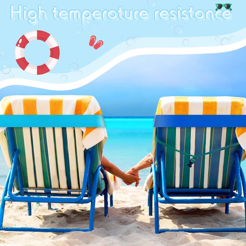 8 Pack Towel Bands for Beach Chairs Cruise Towel Clips