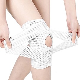 Rodillera con Estabilizadores Laterales, Soporte de Rodilla Ajustable Transpirable, Envoltura de Rodilla para Dolor de Rodilla de Desgarro de Menisco 