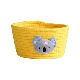 Blausky Storage Basket, Cute Animals Basket, Changing Table Organiser, Basket Cotton Rope Woven, Decorative Storage Box, Multi-Purpose Organiser Container, 16 x 9 cm, Yellow Koala