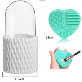 Pack of 2 Cosmetic Make Up Organiser, 360 Rotating Cosmetic Brush Organiser, Brush Holder, Brush Storage with Lid for Room Decor, Dressing Table, Toilet, Bedroom, Bathroom