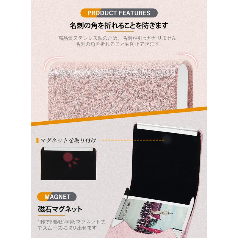 Xsimant Business Card Holder, No Fold Corners, Vertical Business Card