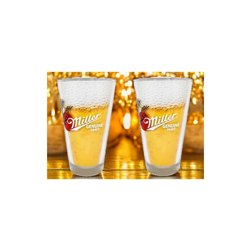 Miller Genuine Draft Pint Glasses - Set of 2