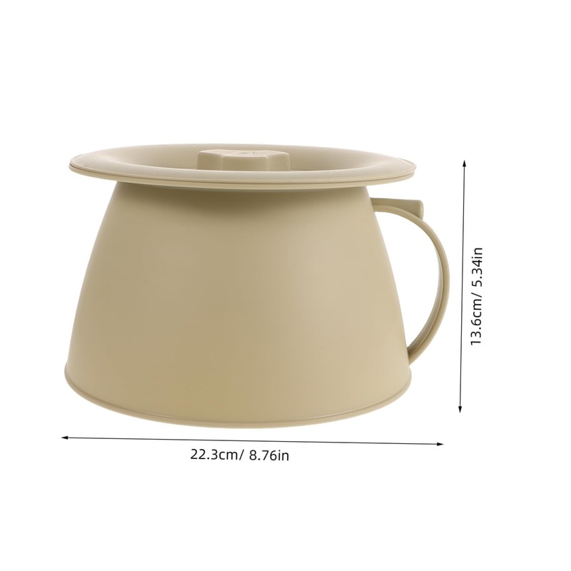 Ipetboom Sturdy Plastic Bedpan with Cover Urinal for Disabled Bedridden