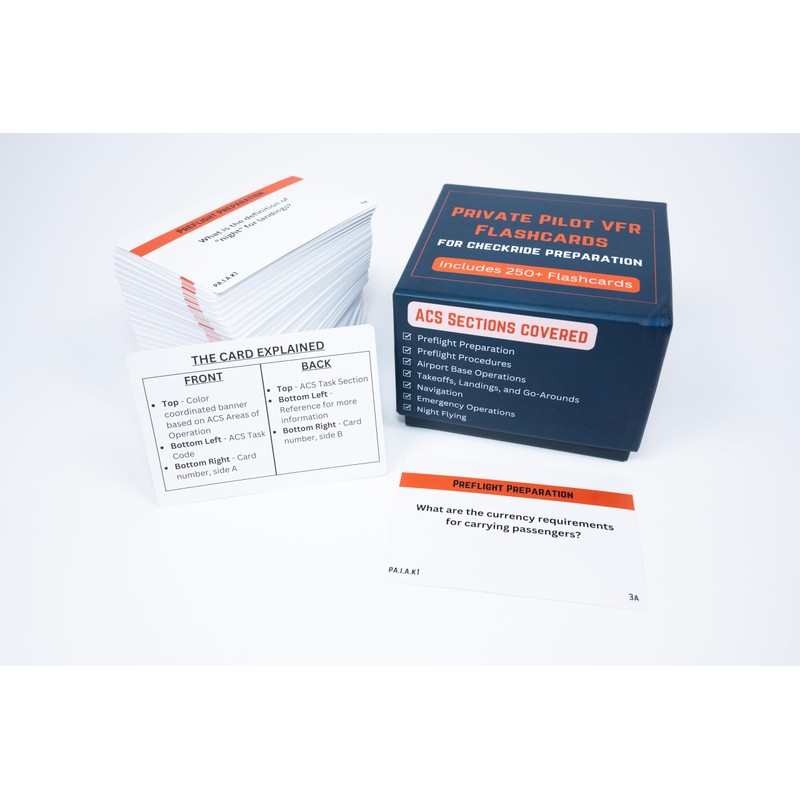 Private Pilot VFR Flashcards for Checkride Oral Exam Preparation -