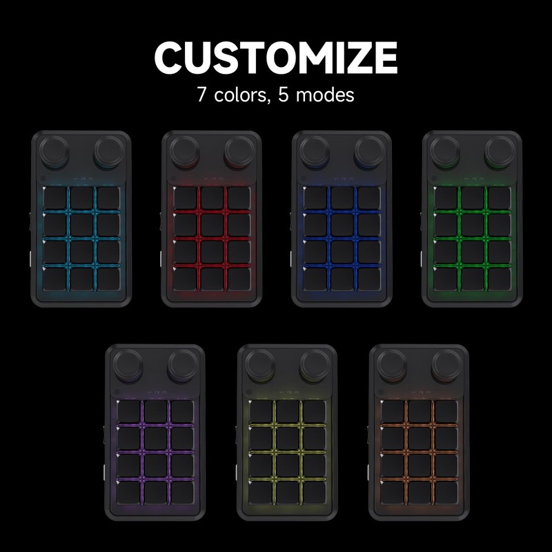 Mini Macro Programmable Keypad, One Handed Custom Programmable Gaming Keyboards