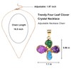 Four Leaf Clover Necklaces for Women, Trendy Amethyst Crystal Pendant
