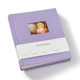 Semikolon 369969 Photo Album Medium Finestra – 21.6 x 25.5 cm – 80 Pages Cream for 160 Photos – Lilac Silk Purple