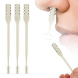 Nose Hair Trimmer for Men Women,2025 New 2-in-1 Nasal Hair Cutter,Double Sided Nose Hair Knife Removal Razors,Manual Nostril Hair Remover Tool (Yellow-3PC)