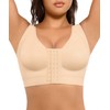 FeelinGirl Post Surgery Compression Bra Front Closure Bra Wirefree Mastectomy