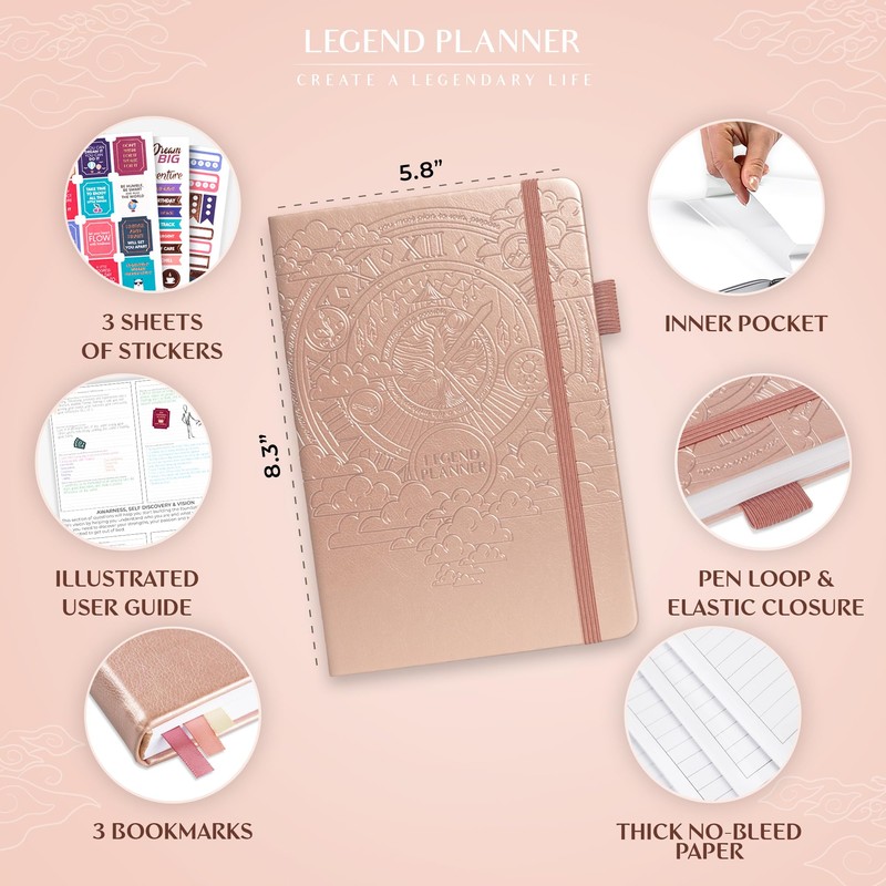 Legend Planner Hourly Schedule – Weekly & Daily Organizer with
