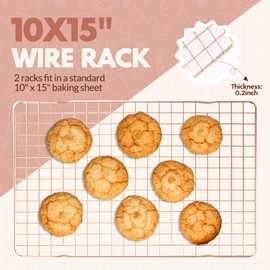 2 PCS Cooling Racks for Cooking and Baking, 15x10 Inches Stainless Steel Cooling Rack, Sheet Pan with Wire Rack for Baking Sheet, Bacon Rack Oven Safe Fits Jelly Roll Sheet Pan