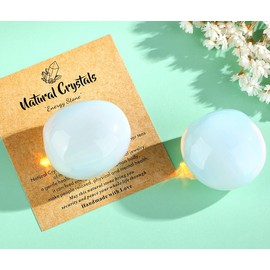 SAHOOTTIE Opal Crystal 1.5-2.0" Large Opal Gemstones Opal Healing Crystal Opal Polished Gemstone Opal Tumbled Stone Opal Pocket Stone for Crystal Lovers Beginners Collectors