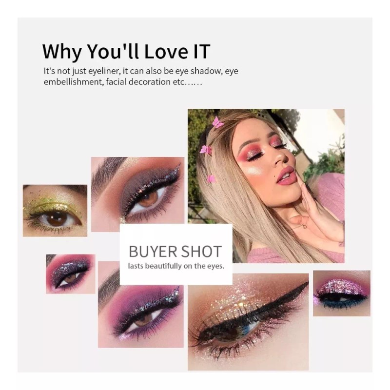 KFMX Sombra Pegamento Hojuelas Glitter Colores Ojos Y Cuerpo