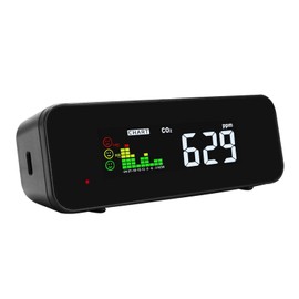 2 in 1 CO2 & Temperature Monitor Indoor, Carbon Dioxide Meter with NDIR Sensor/Colored Alarm/Chart Trend Display / 0~5000ppm Measurement, Portable Air Quality Tester