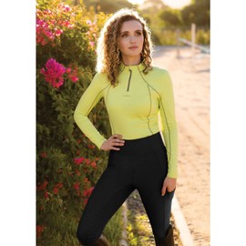 LeMieux Naomi Pull On Breeches - Technical Lightweigh Fabric - Full Seat Silicone Patten for Grip - Tapered Leg - Seamless Design - Riding Trousers for Adults - Black - US 8