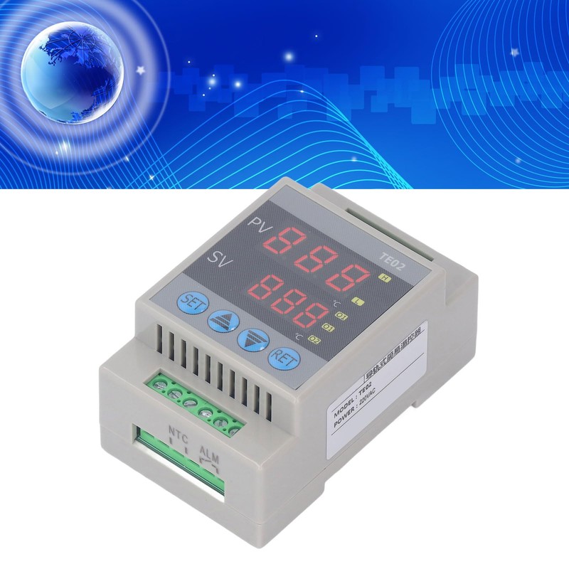 Temperature Controller, DIN Rail Digital Thermostat, -50℃ to 120℃, Display