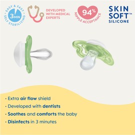 MAM Mini Air Pacifiers (2 pack), MAM Sensitive Skin Pacifier 0-6 Months, Best Pacifier for Breastfed Babies, Unisex Pacifiers, 2 Count (Pack of 1)