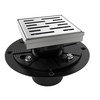 WEBANG 4 Inch Square Shower Drain Brushed Floor Drain with