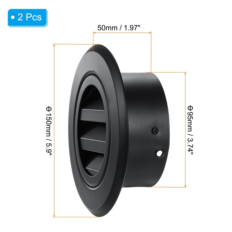 PATIKIL 4 Inch Soffit Vents, 2pcs Aluminum Air Vent Cover