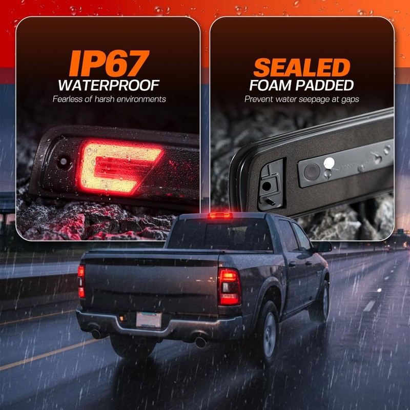 Led Third Brake Light for 2009-2018 Dodge Ram 1500/2010-2024 Ram