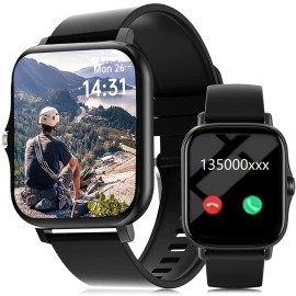 New Large-screen Smartwatch With Built-in Microphone for HD Voice Calls, Long-lasting Battery, Multiple Styles and Sports Modes,Color: Black-3