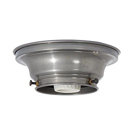 B&P Lamp® 6 Inch Diameter, 3-1/4 Inch Fitter, Steel Wired Flush Mount Ceiling Fixture, Unfinished Steel