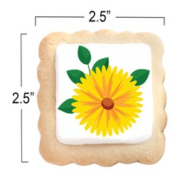 Flower Cookies Summer Sunflower Daisy 24 Pack Party Favors Individually Wrapped Gift basket Decorated Sugar Cookies