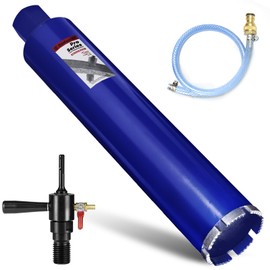 DaduoRi 3" Core Drill Bit with SDS Plus Water Injection Adapter (1-1/4"-7 UNC),14" Depth Upgraded Welded Wet Core Bits for Concrete with Rebar, Brick, Masonry,Stucco,Mortar (Include Water Hose Kit)