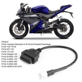 Ever Motorrad Diagnoic-Kabel, Fehlercode-Scanner, 3-polig auf OBD2, OBD2-Stecker, Ersatz für X-Max N-Max MT-125