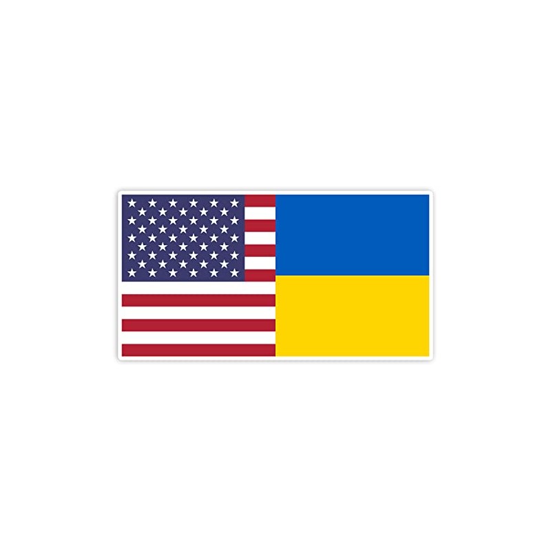 American Ukrainian Flag Vinyl Sticker Auto Car Truck Wall Laptop