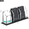 YUXUN Vertical Business Card Holder for Desk, 3 Slots Acrylic