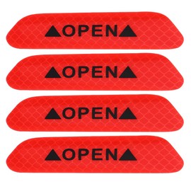Ymiko Calcomanía de Seguridad para automóvil, 4 Piezas, autoadhesiva, para Puerta de automóvil, Reflectante, Advertencia, Etiqueta, Tira de Seguridad, Pegatinas, señal(Rojo)