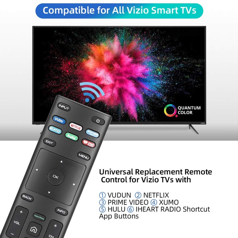 Universal Remote Control, XRT136 for VIZIO All LED LCD HD