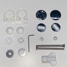 Toilet Seat Hinge Bolts Kit for Angol Shiold Toilet Seat with Quiet Close, Quick Release U-Shape Hinges, Heavy Duty Stainless Steel Bolts with Extra Long Nut