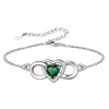 Silvora Ladies Bracelets Infinity Design Heart Cubic Zirconia Bracelet Lucky