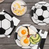 PCLMLES 96pcs Party Plates Soccer Tableware Set Black and White